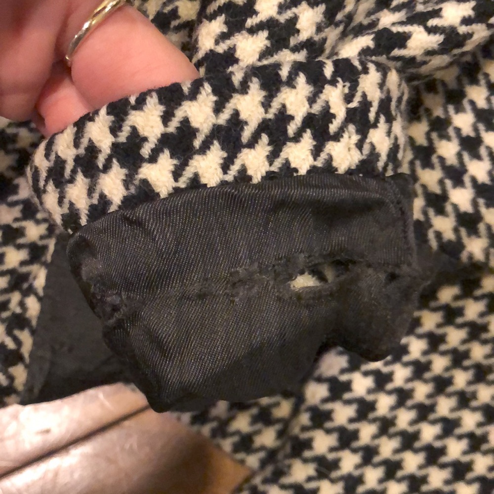 PURE WOOL vintage houndstooth black & white jacket - Picture 14 of 17